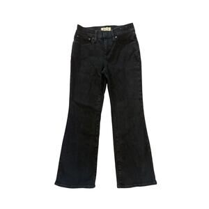 Women 26P Petite Madewell Mid-Rise Kick Out Jeans Black Rinse Wash Denim Cropped